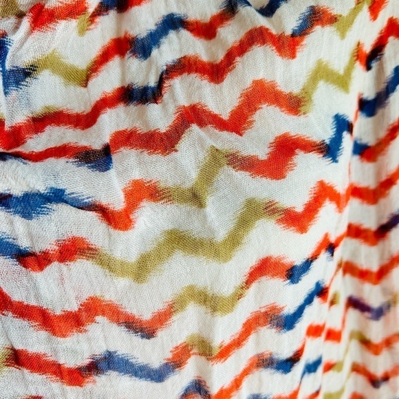 Scarf Lulla Collection by Bindy  Oversized Airy Ivory Orange Blue Tan Oblong - Picture 7 of 10
